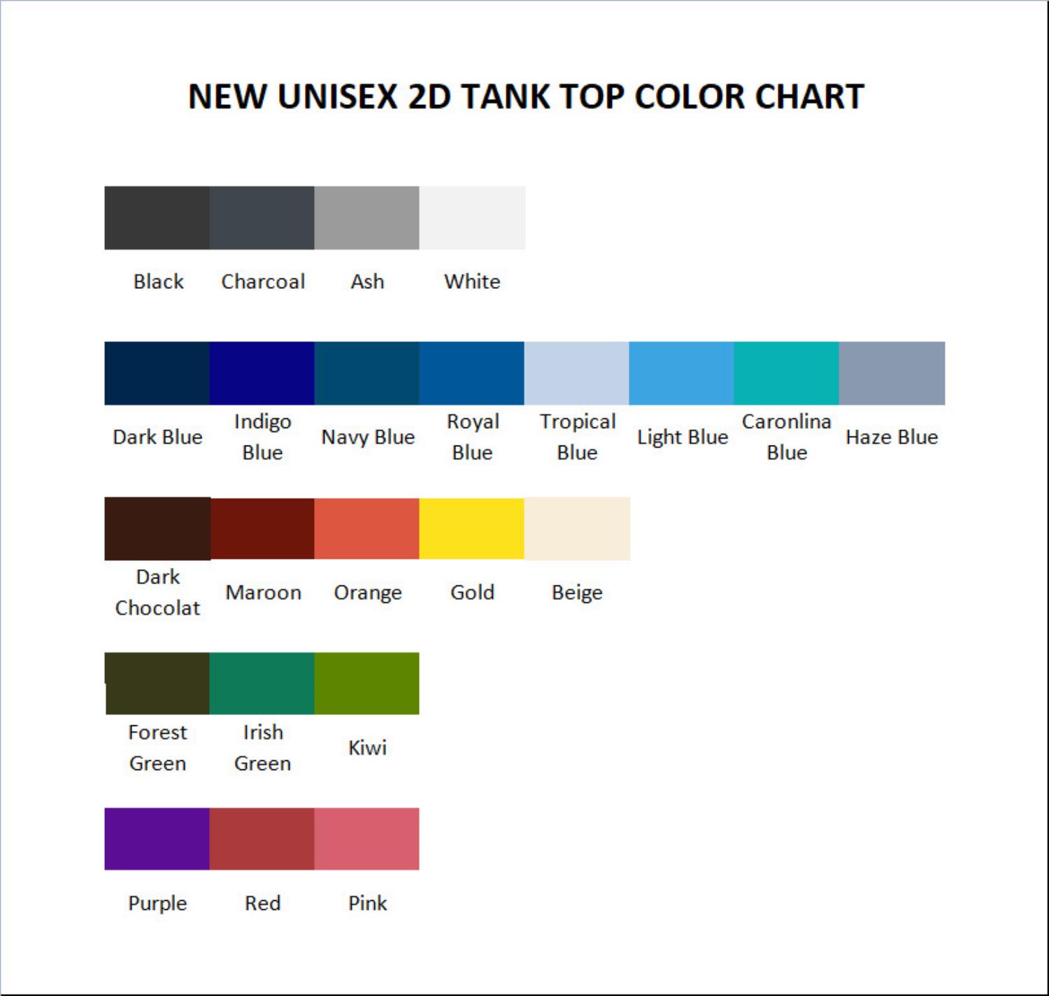tank top color chart - Aespa Shop