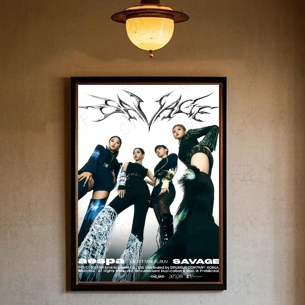 Girl Group Kpop Aespa Savage Wall Art
