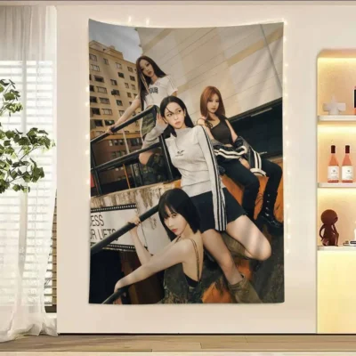 aespa Colorful Y2K Aesthetic Kpop Tapestry