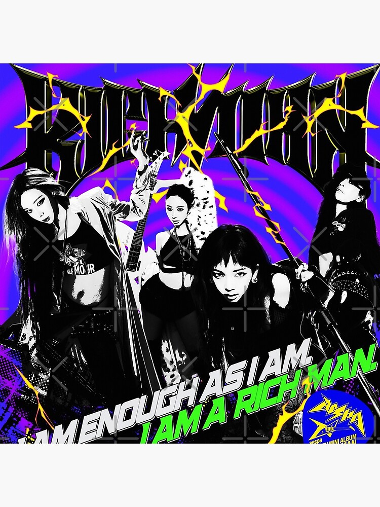 Aespa Rich Man Illustration Art Throw Pillow - Image 2