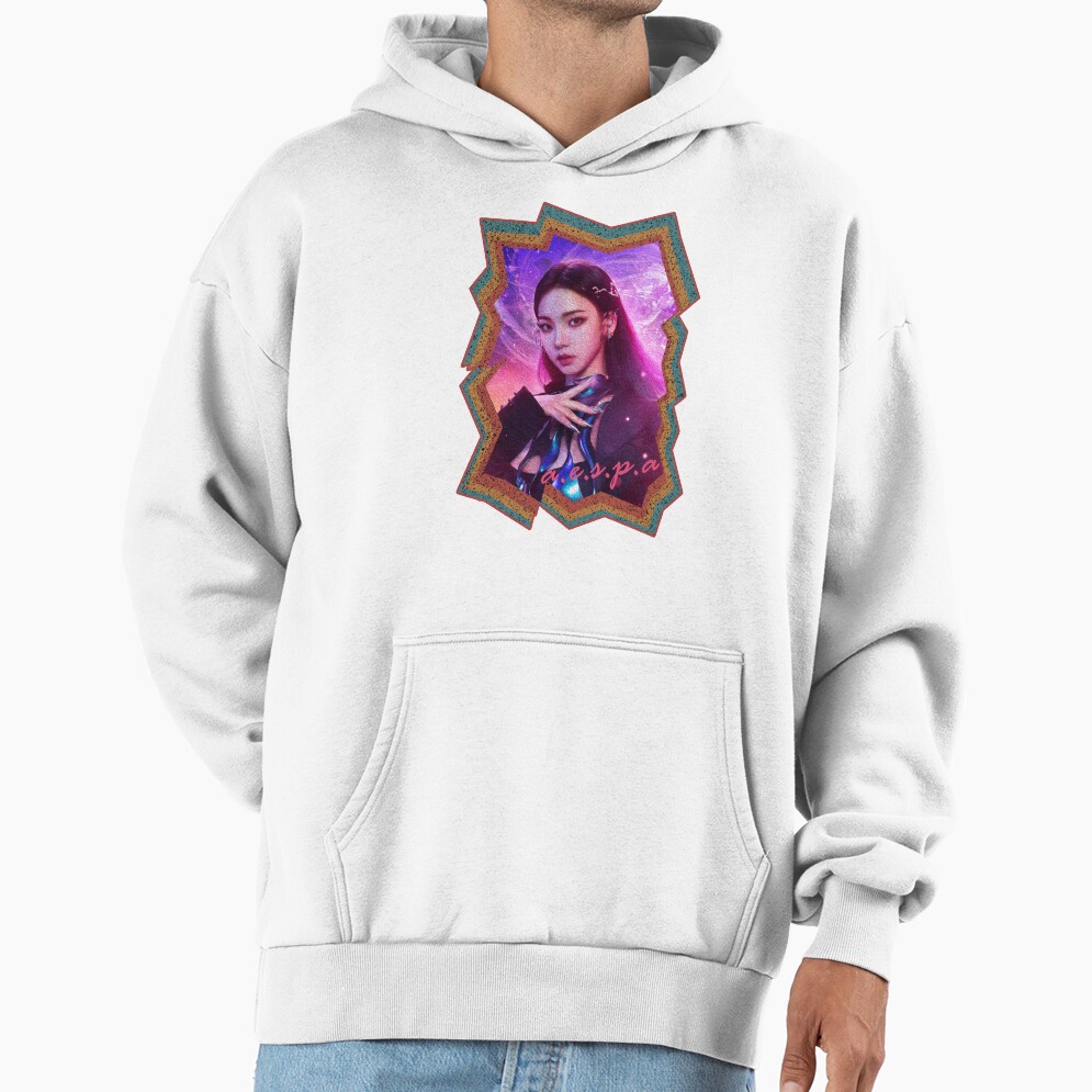 Yoo Jimin Aespa Karina Korean Kpop Retro Color Oil Paint Design Hoodie - Image 2