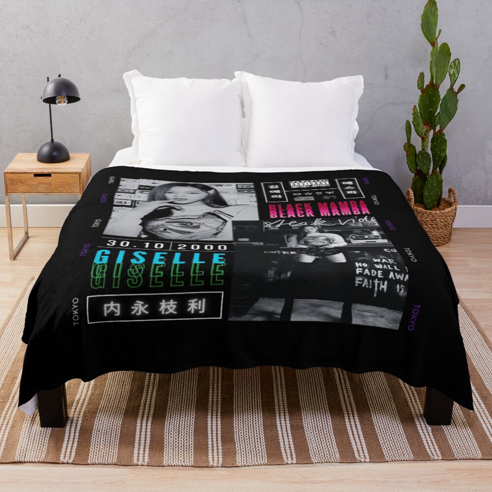 Aespa Giselle Black Mamba Era Throw Blanket