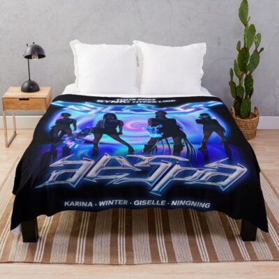 Aespa Girls Live Tour 2023 Synk Hyper Line Merch Kpop Throw Blanket