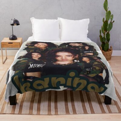 Aespa Karina Whiplash Throw Blanket