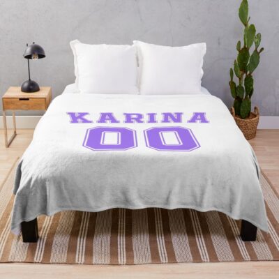 Aespa Karina Varsity Throw Blanket