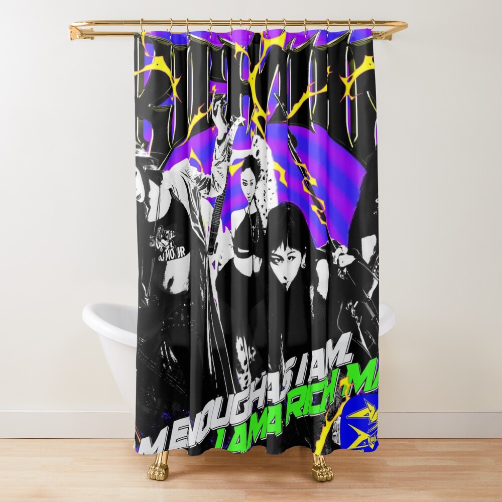 Aespa Rich Man Illustration Art Shower Curtain