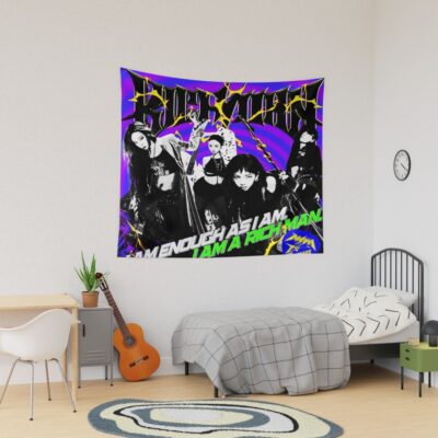 Aespa Rich Man Illustration Art Tapestry