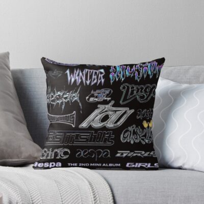 Aespa Logos Throw Pillow
