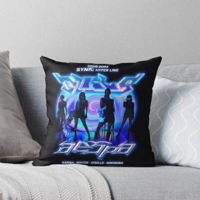 Aespa Girls Live Tour 2023 Synk Hyper Line Merch Kpop Throw Pillow