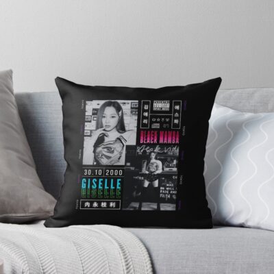 Aespa Giselle Black Mamba Era Throw Pillow